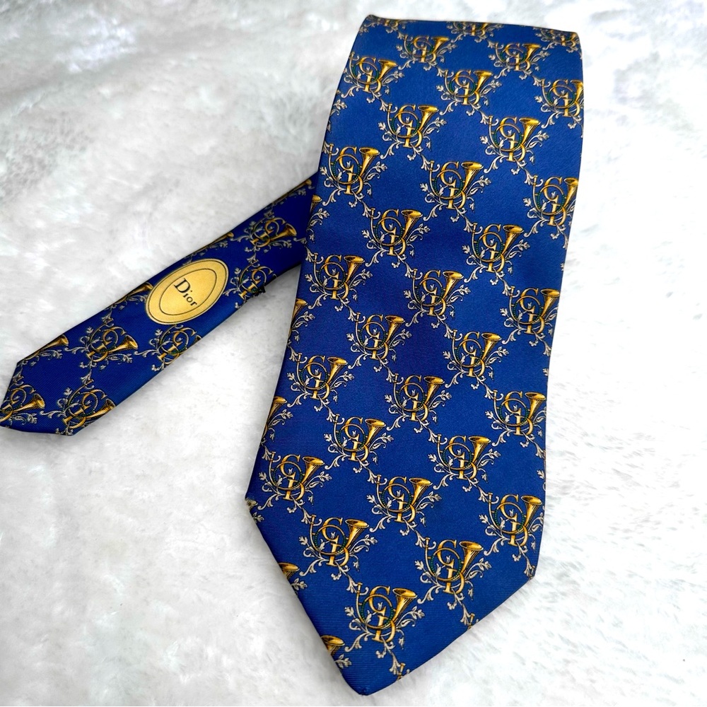 Dior Blue and Gold Men's Tie